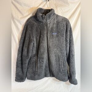 Patagonia Dark Gray Fleece Jacket with Logo Tag
